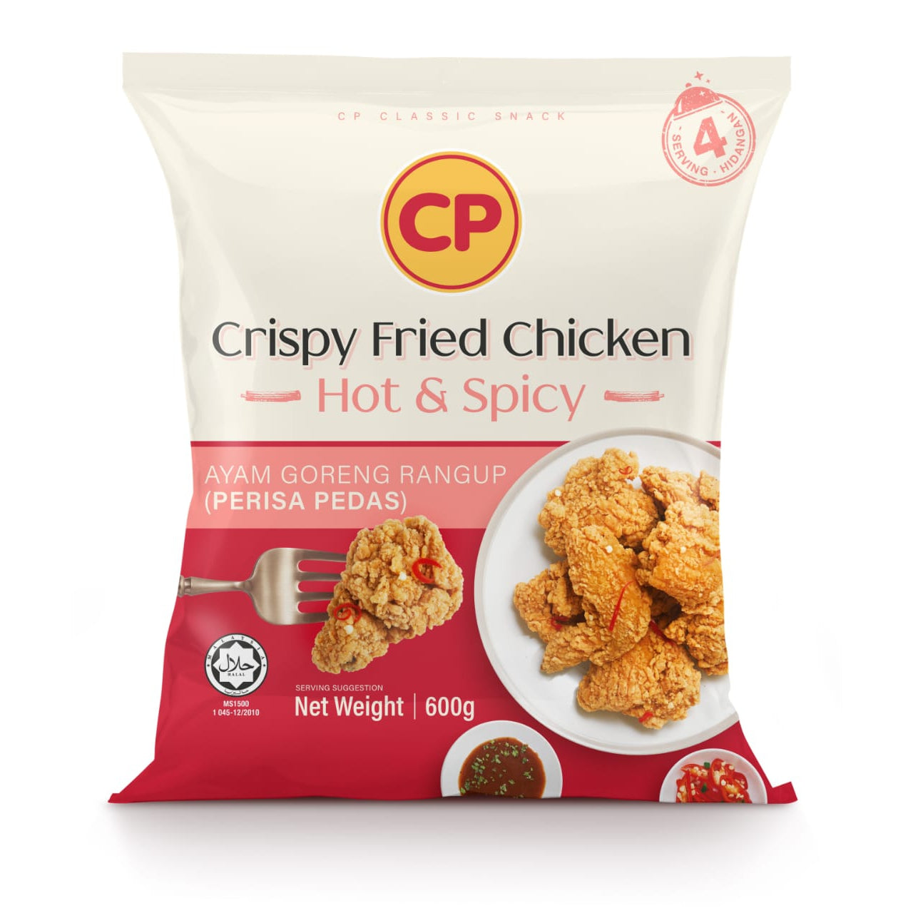 CP Crispy Fried Chicken (Hot & Spicy) 600g